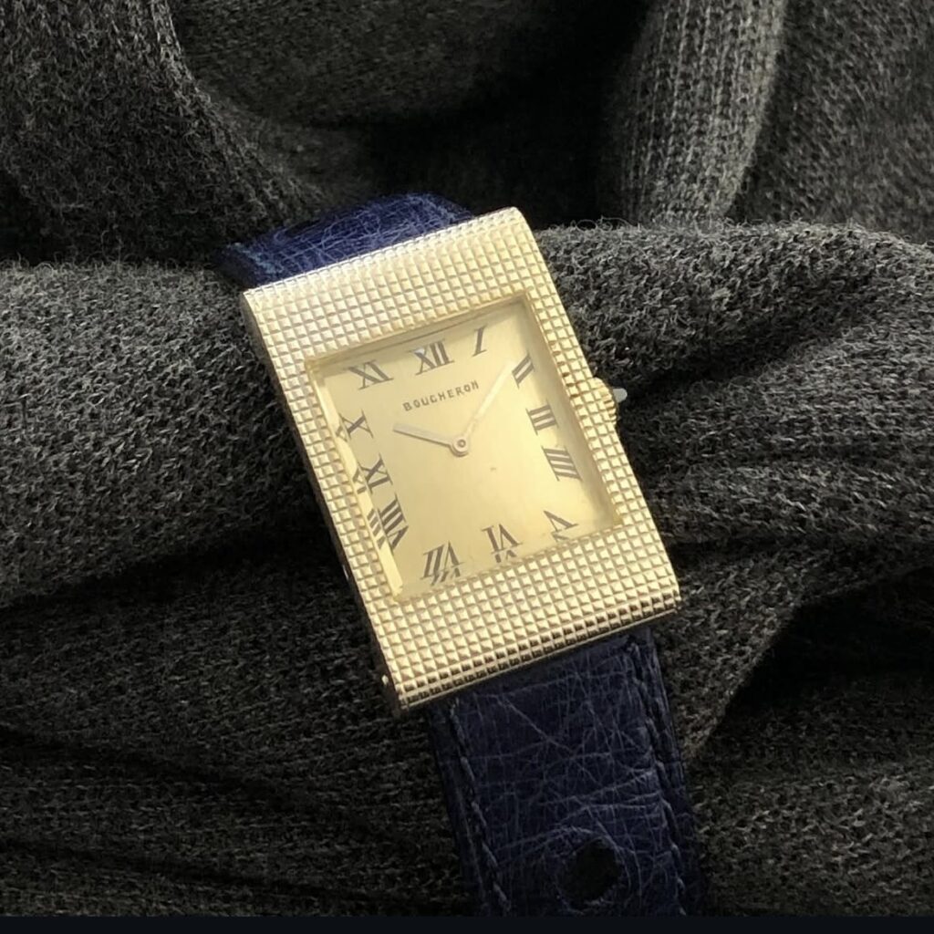 White gold 'clous de paris' reflet Boucheron watch