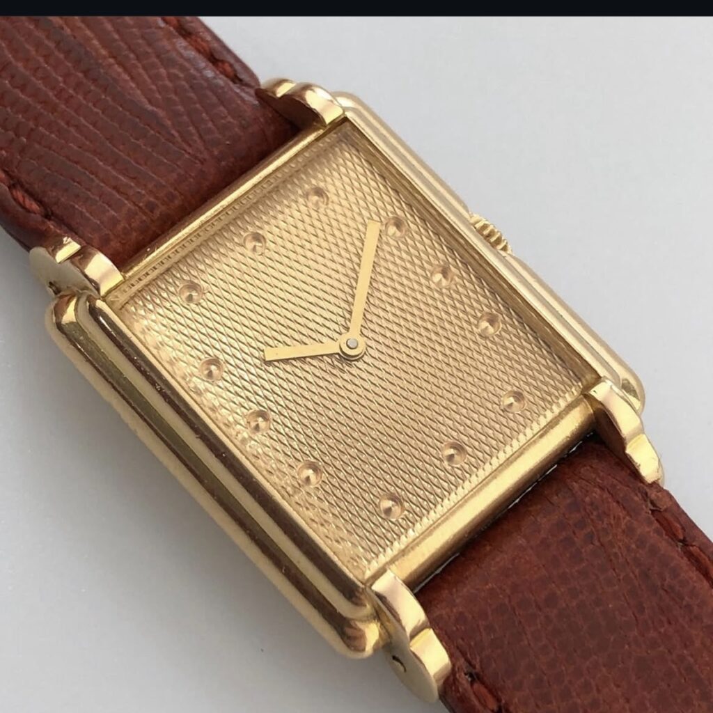 Boucheron tank watch with manual winding movement